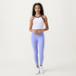 Ribbed High Neck Racerback Crop Top with Stretch Knit Fabric and Supportive Underband