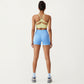 Ribbed Sports Bra with Scoop Neckline and Stretch Knit Fabric