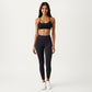 Strappy Back Sports Bra with Scoop Neckline and Stretch Knit Fabric