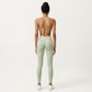 Strappy Back Sports Bra with Scoop Neckline and Stretch Knit Fabric