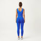 Sleeveless V-Neck Cropped Active Tank Top with Center Ruched Detail and Stretch Knit Fabric