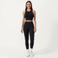Sleeveless Cropped Fitted Active Tank Top with Contrast Trim and Smooth Stretch Fabric