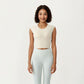 Sleeveless Cropped Fitted Active Tank Top with Smooth Stretch Fabric and Crew Neckline