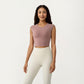 Sleeveless Cropped Fitted Active Tank Top with Smooth Stretch Fabric and Crew Neckline