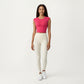 Sleeveless Cropped Fitted Active Tank Top with Smooth Stretch Fabric and Crew Neckline
