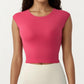 Sleeveless Cropped Fitted Active Tank Top with Smooth Stretch Fabric and Crew Neckline