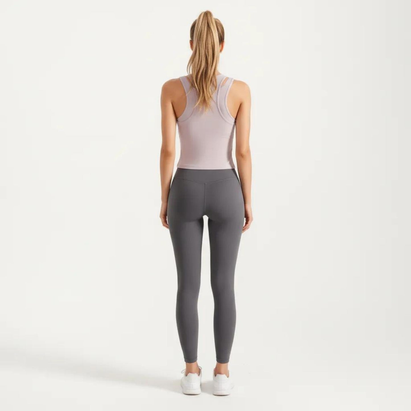 Sleeveless Fitted Active Tank Top with Smooth Stretch Fabric and Scoop Neckline