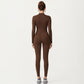 Long Sleeve Full Length Active Romper with Front Half Zip and Sculpted One-Piece Fit