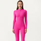 Long Sleeve Full Length Active Romper with Front Half Zip and Sculpted One-Piece Fit