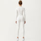 Long Sleeve Full Length Active Romper with Front Half Zip and Sculpted One-Piece Fit