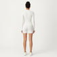 Long Sleeve Fitted Active Romper with Front Half Zip and Stretch One-Piece Design