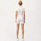 Short Sleeve Fitted Active Romper with Front Half Zip and Stretch One-Piece Design