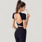Short Sleeve Open Back Crop Top with Twist Detail and Fitted Silhouette
