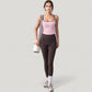 Square Neck Fitted Crop Tank Top with Contrast Trim and Soft Stretch Fabric