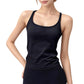 Scoop Neck Fitted Activewear Tank Top with Racerback Design and Soft Stretch Fabric