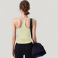 Scoop Neck Fitted Activewear Tank Top with Racerback Design and Soft Stretch Fabric