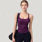Scoop Neck Fitted Activewear Tank Top with Racerback Design and Soft Stretch Fabric