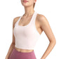 Halter Neck Athletic Crop Top with Cross Back Detail and Stretch Fabric