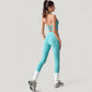 Halter Neck Athletic Crop Top with Cross Back Detail and Stretch Fabric