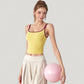 Square Neck Contrast Trim Cropped Active Tank Top