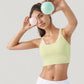 Scoop Neck Sports Bra with Double Strap Back and Soft Stretch Fabric