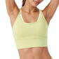 Scoop Neck Sports Bra with Double Strap Back and Soft Stretch Fabric