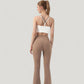 Scoop Neck Sports Bra with Double Strap Back and Soft Stretch Fabric