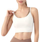 Scoop Neck Sports Bra with Double Strap Back and Soft Stretch Fabric