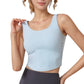 Scoop Neck Cropped Tank Top with Strappy Cutout Back and Ruched Side Detailing