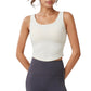 Scoop Neck Cropped Tank Top with Strappy Cutout Back and Ruched Side Detailing