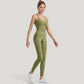 Strappy Back Longline Activewear Tank Top with Scoop Neckline and Built-In Bra Support