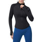 Full Zip Long Sleeve Active Jacket with Slim Fit and High Collar