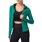 Full Zip Long Sleeve Active Jacket with Slim Fit and High Collar