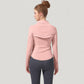 Full Zip Long Sleeve Active Jacket with Slim Fit and High Collar