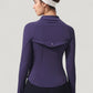 Full Zip Long Sleeve Active Jacket with Slim Fit and High Collar
