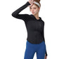 Full Zip Long Sleeve Hooded Active Jacket with Slim Fit and Thumbhole Cuffs
