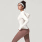 Full Zip Long Sleeve Hooded Active Jacket with Slim Fit and Thumbhole Cuffs