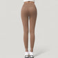 High Waist Full Length Leggings with Wide Waistband and Side Pocket