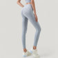 High Waist Full Length Leggings with Wide Waistband