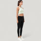 Ribbed High Neck Crop Top with Double Strap Detail