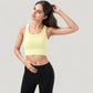 Ribbed Seamless Sports Bra with Scoop Neck and Wide Straps