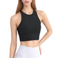 High Neck Racerback Athletic Top with Contoured Seam Details