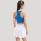 High Neck Racerback Athletic Top with Contoured Seam Details
