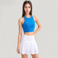 High Neck Racerback Athletic Top with Contoured Seam Details
