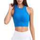 High Neck Racerback Athletic Top with Contoured Seam Details