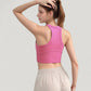 High Neck Racerback Athletic Top with Contoured Seam Details