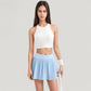 High Neck Racerback Athletic Top with Contoured Seam Details