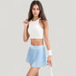 High Neck Racerback Athletic Top with Contoured Seam Details