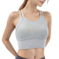 Double Strap Crew Neck Ribbed Crop Top with Fitted Hem