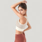 Striped Sleeveless Crop Top with Fitted Hem and Round Neckline